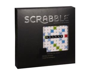 pour Scrabble Deluxe, Version Francaise - Plateau pivotant, Maintien des Lettres - Mots croises - Set Jeu Societe Classique et Carte Tigre