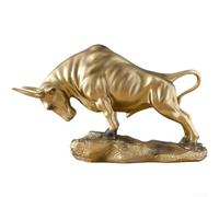 pour sculpture Taureau Fortune Résine Dorée Bureau Maison pour | Résine , finition dorée pour premium, style chinois traditionnel, 37x12x20cm, pour idéal bureau