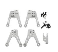 Pour SCX10 II 90046 90047 1/10 CNC Alliage D'aluminium Supports D'amortisseurs Pièces Accessoires Chenilles RC Mise À Niveau Remplacement Utilisation RC Pièces De Voiture(Silver)