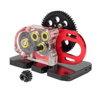 Pour SCX10 Pour Element Gspeed Pour LCG Pour Châssis 2Low 1/10 Comp Builds PRO Aluminium Acrylique Transmission Overdrive Gearbox Set RC Crawler RC Pièces Rechange(Red,Tray)