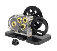 Pour SCX10 Pour Element Gspeed Pour LCG Pour Châssis 2Low 1/10 Comp Builds PRO Aluminium Acrylique Transmission Overdrive Gearbox Set RC Crawler RC Pièces Rechange(Black,Set)