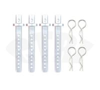 pour SCX10 pour HSP 108037 188037 94108 94188 94111 1/10 RC Crawler Car Metal Shell Column Mount Body Post Holder Accessoires RC(Silver)