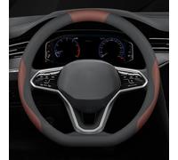 pour Seat Alhambra Couvre Volant Voiture Antidérapant Respirant Couvre Protégé Volant Souple Protection Accessoires,D-Type-White-Black Brown