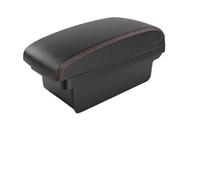 Pour SEAT Pour ARONA Accoudoir Voiture Boîte Rangement Multifonction Double Couche Avec Chargement USB Facile À Installer Coussin D'accoudoir Voiture(A1 Black Red No Usb)