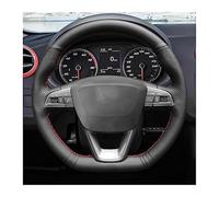 pour Seat pour Leon pour Cupra pour R pour pour St pour Ateca Couverture de Volant Voiture en Cuir Housse de Volant(Orange Thread)