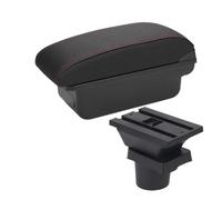 Pour Seat Pour Mii Accoudoir Boîte Accoudoir Voiture Console Boîte Rangement Porte Gobelet Accessoires Voiture Coffre rangement accoudoir(C1 Noir rouge Pas d'USB)