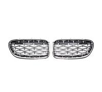 Pour Série 5 Pour F10 Pour F11 Pour F18 2010-2017 528i 535i Pare-chocs Avant Grilles À Double Lamelles Grilles Course Supérieures Avant Grille Phares Antibrouillard(Silver)