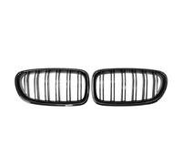 Pour Série 5 Pour F10 Pour F11 Pour F18 2010-2017 528i 535i Pare-chocs Avant Grilles À Double Lamelles Grilles Course Supérieures Avant Grille Phares Antibrouillard(Double-Glossy Black)