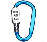 Pour serrure à mousqueton en alliage d'aluminium en forme de D compact pour | Forme ergonomique en D, léger, maintien sûr pour bagages et casques (bleu)