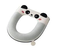 Pour siège d'eau, pour pot avec impression Panda Cartoon pour l'hiver - Housse en peluche pour WC - Convient pour salle de bain maison hôtel assistance douche appartement et chambre d'enfant