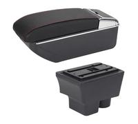 Pour Skoda Pour Fabia 2 2007 2008 2009 2010 2011 2012 2013 2014 Accoudoir Boîte Voiture Pièces Rechange Rangement Accessoires Intérieurs Coussin D'accoudoir Voiture(D1 Black Red No Usb)