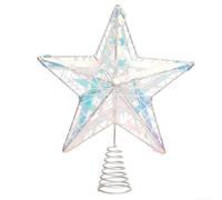 pour sommet d'Arbre Étoile Dorée 27cm Design Élégant pour sommet(White) | Design classique élégant, lignes épurées, structure 3D, finition soignée, pour idéal pour thème traditionnel