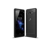 Pour Sony Xperia XZ2 4G - Coque Protection arrière noire Carbone smartphone UltimKaz pour Pour Sony Xperia XZ2 smartphone 2018 - Accessoires pochette