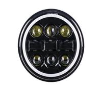 Pour Sportster 1200 883 Pour Street Pour Softail Pour Dyna 5-3/4" Projecteur Phare Rond 5,75 Pouces Noir Halo Angel Eyes LED Phare(BLACK D)