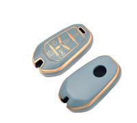 pour SsangYong Rexton Y400 Y450 G4 2021 2022 Étui pour Clé Télécommande De Voiture Support De Protection Coque en TPU Accessoires Fob À 5 Boutons(Blue Gold)