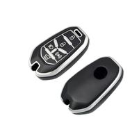 pour SsangYong Rexton Y400 Y450 G4 2021 2022 Étui pour Clé Télécommande De Voiture Support De Protection Coque en TPU Accessoires Fob À 5 Boutons(Black Siver)