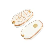 pour SsangYong Rexton Y400 Y450 G4 2021 2022 Étui pour Clé Télécommande De Voiture Support De Protection Coque en TPU Accessoires Fob À 5 Boutons(White Gold)