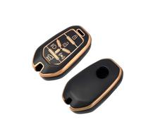 pour SsangYong Rexton Y400 Y450 G4 2021 2022 Étui pour Clé Télécommande De Voiture Support De Protection Coque en TPU Accessoires Fob À 5 Boutons(Black Gold)