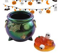 pour statue de chaudron d'Halloween - en résine de silicone, pot de sorcière, outil de coulage en époxy 3D, et flexible, fournitures artistiques pour bricolage, citrouille fantôme