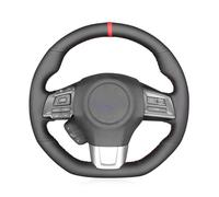 Pour Subaru Pour WRX Pour STI Pour Levorg 2015 2016 2017 2018 2019 Housse Volant Voiture Cuir Noir Cousu Main Avec Marqueur Rouge Couvre Volant Voiture(Yellow Thread)