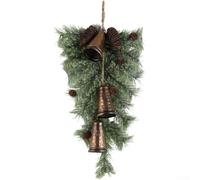 pour suspension De Noël Avec Aiguilles De Pin 60cm Bell Rustic Light | Fabriqué en matériau pour pe léger Motif géométrique de pin Apparence rustique adaptée à la décoration de ferme et
