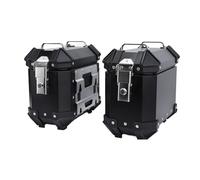 pour Suzuki 1 Paire De Valises Latérales Rigides en Alliage D'aluminium De 18 L avec Serrure De Sécurité Et Poignée pour Casque Et Bagages Sacoche Reservoir Moto(Black)