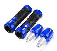 Pour Suzuki DL650 V-STROM DL 650 VSTROM 2004-2009 2008 2007 Moto Guidon Poignées Antidérapant Poignée Bar Cap Ends Plug CNC Aluminium Accessoires guidon(Bleu)