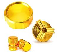 Pour Suzuki GSX-R 600 750 1000 Bouchon De Remplissage Et De Protection Du Réservoir De Liquide De Frein Avant En Aluminium Usiné CNC LIANGYIMEI(3pcs-Gold)