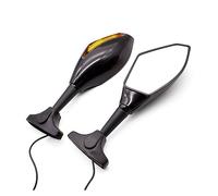 Pour Suzuki GSXR GSX-R 600 750 1000 K1 K2 K3 K4 K5 K6 K7 K8 K9 Moto Miroir En Fiber De Carbone Clignotant Rétroviseurs(ABS Plastic Black)