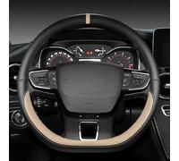 pour Suzuki Ignis 2016-2024 Couvre Volant Voiture Housse de Volant Cuir PU Antidérapant Respirant Protège Intérieur Accessoires,B/Beige