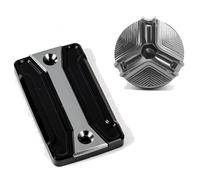 Pour SUZUKI Pour V-Strom 650 1000 250 DL650 2004 2005-2023 Couvercle Du Réservoir De Liquide De Frein Et Bouchon De Remplissage D'huile POMPOMPUR(2 pieces-Grey)