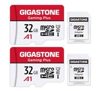 【pour Switch 1 Seulement】 GIGASTONE Carte Mémoire 32 Go 2 Cartes Gaming Plus, Lecture jusqu'à 90 Mo/s. pour Full HD Vidéo Switch Gopro, A1 U1 C10 Carte Micro SDHC avec Mini étui et Adaptateur SD