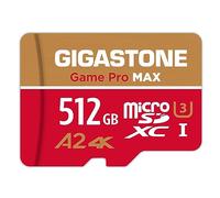 【pour Switch 1 Seulement】 GIGASTONE MicroSDXC 512 Go, Game Pro Max, Vitesse jusqu'à 170/140 Mo/s, pour Switch 1, Steamdeck, 4K Video A2 V30 U3 MicroSDXC avec Adaptateur【Récupération Gratuite 5 Ans】