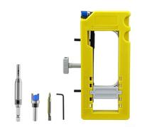 Pour système de positionnement de charnière de porte pour une utilisation dans une armoire pour porte et entrée pour l'installation de charnière de porte (A)