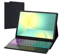 Pour tablette Samsung S10 FE+ Plus Clavier QWERTZ allemand : mode DEX en un seul clic, 2 canaux sans fil, éclairage arc-en-ciel Trackpad Clavier Étui avec support S-PEN pour Tab S10 FE+ 13,1" 2025