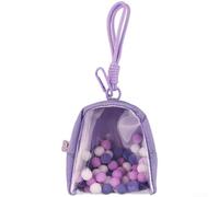 Pour Tamagotchi Paradise Mini sac de rangement portable en toile avec avant transparent compact et pochette de protection (violet)