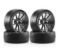 pour Tamiya 1/10 12mm Pneus À Dérive RC Et Roues Métalliques avec Hexagone Pièces Mise Niveau Voitures Rallye sur Route Pièces RC