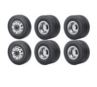 pour Tamiya 1/14 Pneus Avant Et Arrière Caoutchouc Jantes Aluminium Remorque RC, Tracteur, Camion, Pièces Mise À Niveau Voiture Accessoires Véhicules Rc