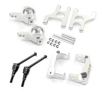 Pour Tamiya CC01 TA02 TA03 4WD 1/10 Bras Suspension Inférieur Porte-moyeu Base C Coupelle Direction Arbre Transmission Métallique Pour Buggy RC OP Accessoires Voiture Rc(Silver)