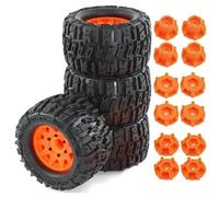 Pour Tamiya Pour Arrma Pour HPI 1/10 RS Pneus De Camion Monstre Rouge Pneus Tout-terrain Modèles De Chenilles Truggy Accessoires Voiture Rc(Yellow)