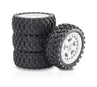 Pour Tamiya Pour HSP Pour HPI Pour Typhon Pour Grom 2S Pour TT02 XV01 94123 1/18 Jante En Plastique Et Pneu Caoutchouc RC Jouets Réparations(WHITE)