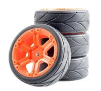 Pour Tamiya Pour Racing Pour TT01 Pour TT02 XV01 TA06 PTG-2 Pour HPI WR8 Pour Kyosho 94123 1/10 RC Pneus Voiture Route Touring Dérive Pneu Roue ModèLes Mise Niveau Rc(E red)