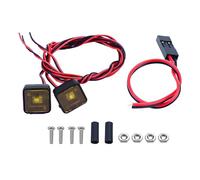 Pour Tamiya Pour Traxxas Pour Yikong Pour Mjx H8h Pour Fms Square Projecteur Ovale Position Feu Signalisation Latéral RC Pièces Mise Niveau Voitures Phares RC(Yellow 2)