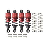 Pour Tamiya Pour TT-02 Pour TT-01 M05 M06 1/10 4 Pièces Amortisseur/amortisseur À Huile En Aluminium RC Drift Pour Voitures De Course Pour Remplacement Pièces Châssis Amortisseur RC(Red)