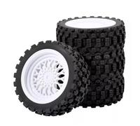 Pour Tamiya Pour TT01 Pour TT02 Pour Kyosho Pour Sakura D3 Pour Traxxas 4Tec 2.0 1/10 1/12 1/14 Pneus Route Jantes Plastique Avec Hexagone 12 Mm Accessoires Modèles RC(White,9MM)