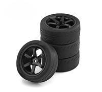 pour Tamiya pour TT01 pour TT02 TA06 XV-01 PTG 1/10 RC Pneus Course sur Route Touring Drift Pneu Roue 2 Accessoires Pièces Blanc Accessoires RC