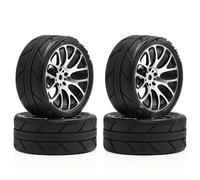 Pour Tamiya Pour TT01 Pour TT02 XV01 FW06 1/10 4 Moyeux Roue En Aluminium CNC 64 mm Voitures RC De Rallye Et De Course Pneus Drift Et Pièces Détachées. Accessoires Modèles RC(Black)