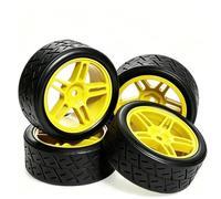 pour Tamiya pour TT01 pour TT02 XV01 PTG-2 pour Kyosho pour HPI pour HSP 1/10 Voiture Rc sur Route 4 Pièces 65mm Pneu À Dérive Dure Mise Niveau Roue Accessoires Rc