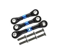 Pour TAMIYA Pour TT02 TT02T Pour TT01 TT01E TT01D 1/10 3 Pièces Alliage D'aluminium Biellettes Direction Réglables Détachées Pour Voitures RC Crawler Biellette Direction Rc(Blue)