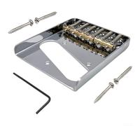 Pour Telecaster pour chevalet en laiton 85,5 mm de long (argenté) | Selles vintage, tons chauds, angles prédéfinis, meilleure intonation, classique pour un son télé